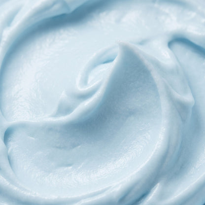 Pale blue whipped balm texture