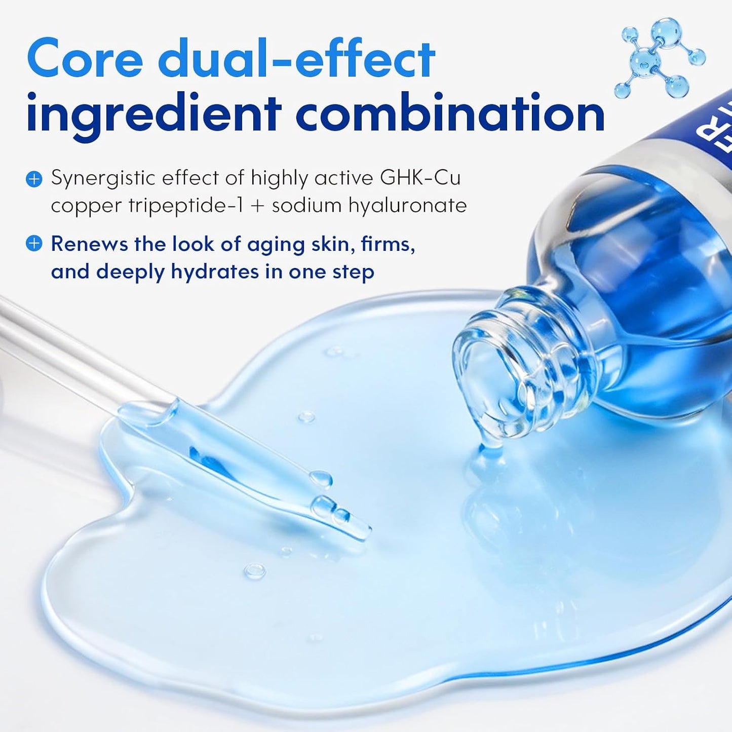 Copper peptide and hyaluronic acid dual-effect combination