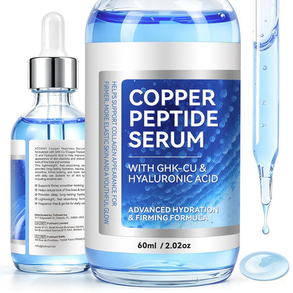 Zyntra Copper Peptide Serum with GHK-Cu and Hyaluronic Acid, 60ml blue bottle